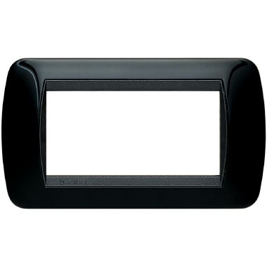 LIVING INT - PLACCA 4 POSTI NERO SOLID - BTICINO L4804NR product photo Photo 01 3XL