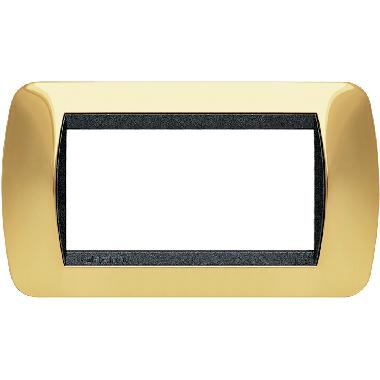LIVING INT - PLACCA 4 POSTI ORO VERO - BTICINO L4804OR product photo Photo 02 3XL