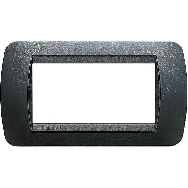 LIVING INTERNATIONAL PLACCA 4P PLASTICA ACCIAIO S. L4804PA - BTICINO L4804PA product photo Photo 02 3XL