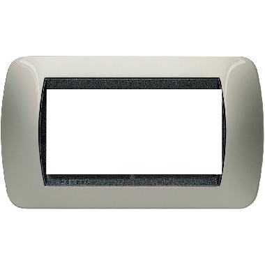 LIVING INT - PLACCA 4 POSTI TITANIO CHIARO - BTICINO L4804TC product photo Photo 01 3XL