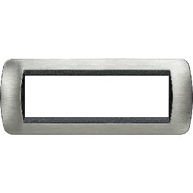 LIVING INT - PLACCA 7P ACCIAIO SPAZZOLATO - BTICINO L4807ACS product photo Photo 02 3XL