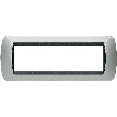 LIVING INT - PLACCA 7 POSTI ALLUMINIO - BTICINO L4807AL product photo Photo 02 3XL