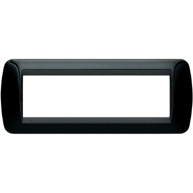 LIVING INT - PLACCA 7 POSTI NERO SOLID - BTICINO L4807NR product photo Photo 01 3XL