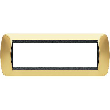 LIVING INT - PLACCA 7 POSTI ORO VERO - BTICINO L4807OR product photo Photo 02 3XL