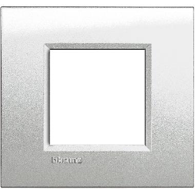 LIVINGLIGHT  - PLACCA 2P ARGENTO LUNARE LNA4802GL - BTICINO LNA4802GL product photo Photo 01 3XL