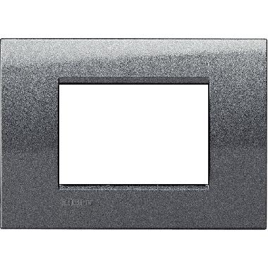PLACCA BTICINO LIVINGLIGHT ACCIAIO 3 POSTI QUADRA LNA4803AC - BTICINO LNA4803AC product photo Photo 02 3XL