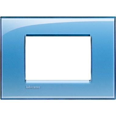 LIVING LIGHT - PLACCA 3P AZZURRO LNA4803AD - BTICINO LNA4803AD product photo Photo 02 3XL