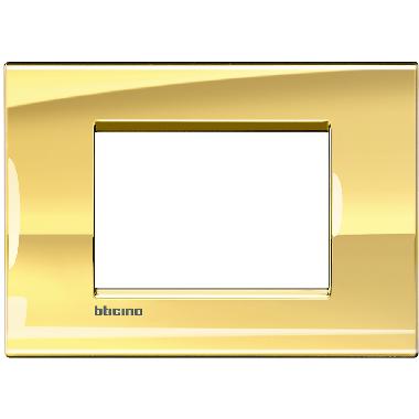 LIVING LIGHT - PLACCA 3P ORO FREDDO LNA4803OA - BTICINO LNA4803OA product photo Photo 01 3XL