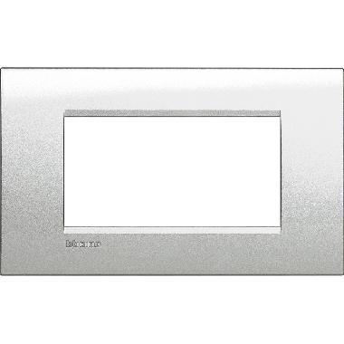LIVING LIGHT - PLACCA 4P ARGENTO LUNARE LNA4804GL - BTICINO LNA4804GL product photo Photo 01 3XL