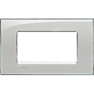 PLACCA LIVING LIGHT GHIACCIO LNA4804KG BTICINO QUADRA 4 POSTI - BTICINO LNA4804KG product photo Photo 02 3XL