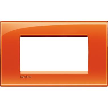 PLACCA LIVING LIGHT ARANCIO LNA4804OD BTICINO QUADRA 4 POSTI - BTICINO LNA4804OD product photo Photo 02 3XL