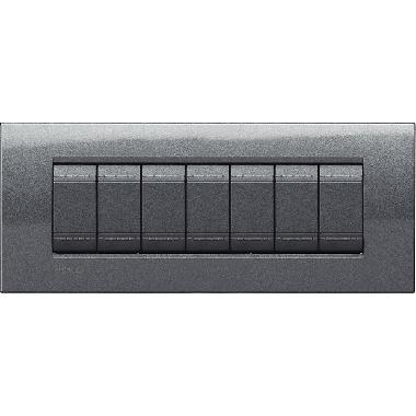 Placca Bticino Livinglight Acciaio 7 Posti Quadra Lna4807Ac - BTICINO LNA4807AC product photo Photo 01 3XL