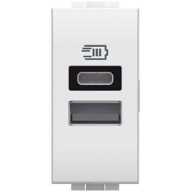 LL - CARICATORE USB TIPO A+C 1M BIANCO - BTICINO N4191AC - BTICINO N4191AC product photo Photo 01 3XL