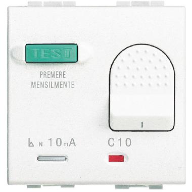 LIGHT - INTERRUTTORE MAGNETOTERMICO DIFFERENZIALE 1P+N 10A 3KA 10MA - BTICINO N4305/10 product photo Photo 02 3XL