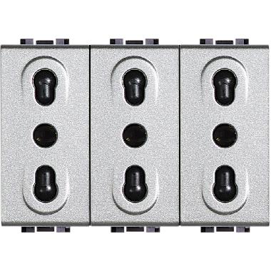 LIGHT TECH - PRESA TRIPLEX BIPASSO 10/16A - BTICINO NT4180/3 - BTICINO NT4180/3 product photo Photo 01 3XL
