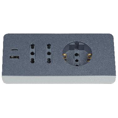 MDS.2PR10/16+1PRP30+2USB+SP10A+INT GRI - BTICINO S3711GBU - BTICINO S3711GBU product photo Photo 02 3XL