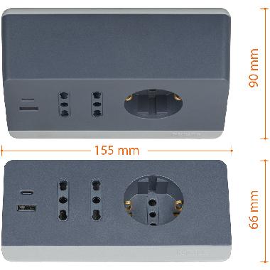 MDS.2PR10/16+1PRP30+2USB+SP10A+INT GRI - BTICINO S3711GBU - BTICINO S3711GBU product photo Photo 04 3XL