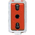 MAGIC PRESA BIPASSO 2P+T 10/16 ROSSA - BTICINO 5180R product photo