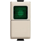 PULSANTE 1P NO 250V AC 10A COLORE AVORIO E PORTALAMPADA DI SEGNALAZIONE 24V 1,5W SPIA VERDE MATIX MAGIC - BTICINO A5057V product photo
