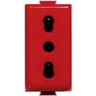 PRESA 2P+T 10/16A BIPASSO ROSSA ORIGINALE MATIX AVORIO MAGIC TT - BTICINO A5180R product photo