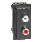 LIVING NOW MODULO DOPPIO RCA NERO KG4269R - BTICINO KG4269R product photo