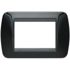LIVING INT - PLACCA 3 POSTI NERO SOLID - BTICINO L4803NR product photo