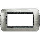 LIVING INT - PLACCA 4P ACCIAIO SPAZZOLATO - BTICINO L4804ACS product photo