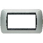 LIVING INT - PLACCA 4 POSTI ALLUMINIO - BTICINO L4804AL product photo