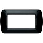 LIVING INT - PLACCA 4 POSTI NERO SOLID - BTICINO L4804NR product photo