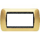 LIVING INT - PLACCA 4 POSTI ORO VERO - BTICINO L4804OR product photo