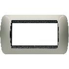 LIVING INT - PLACCA 4 POSTI TITANIO CHIARO - BTICINO L4804TC product photo