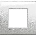 LIVINGLIGHT  - PLACCA 2P ARGENTO LUNARE LNA4802GL - BTICINO LNA4802GL product photo
