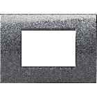 PLACCA BTICINO LIVINGLIGHT ACCIAIO 3 POSTI QUADRA LNA4803AC - BTICINO LNA4803AC product photo