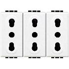 LIGHT - PRESA TRIPLEX BIPASSO 10/16A - BTICINO N4180/3 product photo