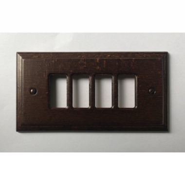 PLACCA 4 POSTI COPRI INTERRUTORI MAGIC 4/F LEGNO NOC - CAL 2804 product photo Photo 01 3XL