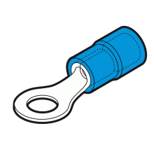 CAPICORDA PREISOLATI IN PVC AD OCCHIELLO BLU  VITE 4MM - CEMBRE BF-M4 product photo