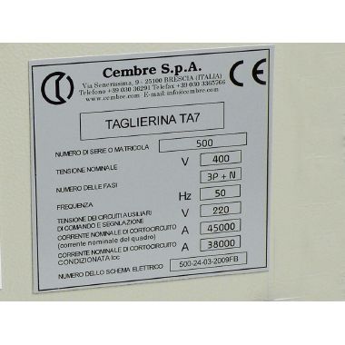 TARGA QUADRO MG-VRT-A ADES.BIANCA PVC 42X78 - CEMBRE 88901 - CEMBRE 88901 product photo Photo 01 3XL