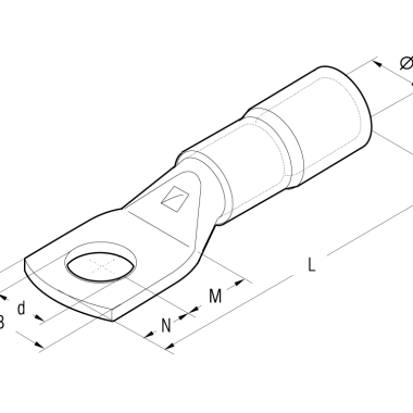 CAPOCORDA PREISOLATO IN PA6.6 PER CAVI IN RAME SEZIONE 16MMQ VITE 5MM - CEMBRE ANE3-M5 product photo Photo 02 3XL