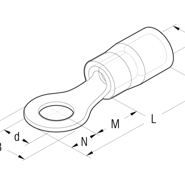 CAPOCORDA PREISOLATO IN PVC AD OCCHIELLO BLU VITE 6MM - CEMBRE BF-M6 product photo Photo 02 3XL