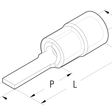CAPOCORDA BLU A PUNTALE PIATTO 12.8 X 3.5MM - CEMBRE BF-PP12 product photo Photo 02 3XL