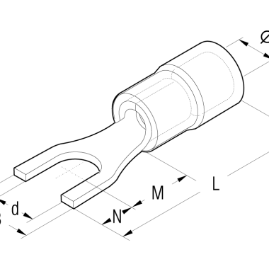 CAPOCORDA BLU A FORCELLA VITE 3MM - CEMBRE BF-U3 product photo Photo 02 3XL