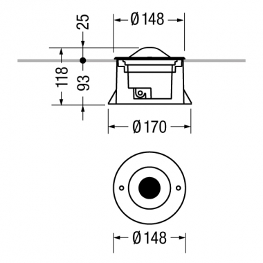 FARETTO TELLUX/Q1 INCASSO 6W GX53 IP67 ALLUMINIO - ING.CASTALDI ILLUMINAZIONE D44K/Q1/F6 product photo Photo 02 3XL