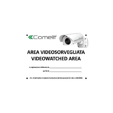 CARTELLO AREA VIDEOSORVEGLIATA ITALIANO - COMELIT 43500 product photo Photo 01 3XL