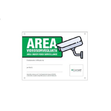 CARTELLO AREA VIDEOSORVEGLIATA ITALIANO - COMELIT 43500B - COMELIT 43500B - COMELIT 43500B product photo Photo 01 3XL