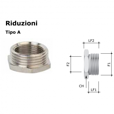 RIDUZIONE FILETTATA MASCHIO GAS 1/2'' -> FEMMINA GAS 3/8'' -- COSMEC 6004-16 - COSMEC 6004-16 product photo Photo 01 3XL