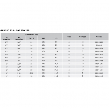RIDUZIONE FILETTATA MASCHIO GAS 1'' -> FEMMINA GAS 1/2'' -- COSMEC 6004-112 - COSMEC 6004/112 product photo Photo 01 3XL