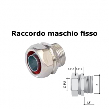 RACCORDO MASCHIO FISSO PER GUAINA ARMATA TUBI FLESSIBILI -- GAS 3/4'' -- 6014-22 - COSMEC 6014/22 product photo Photo 01 3XL