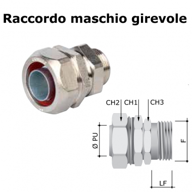 RACCORDO MASCHIO GIREVOLE PER GUAINA ARMATA TUBI FLESSIBILI -- GAS 3'' - COSMEC 6014/75G product photo Photo 01 3XL