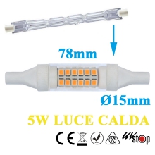 LAMPADA LED LINEARE R7S 78MM SLIM 5W LUCE NATURALE 4000K - COREL SRL LD9001 product photo