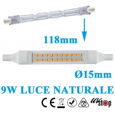 LAMPADA LED LINEARE R7S 118MM SLIM 9W LUCE NATURALE 4000K - COREL SRL LD9030 product photo Photo 01 3XL